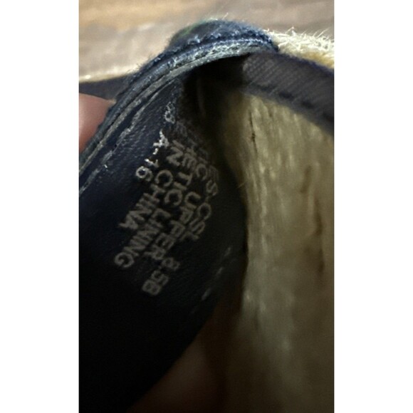 Lauren Ralph Lauren Women’s Wedge Sandals 8.5B Green Navy Strap Ankle 3” Preppy - Picture 6 of 10